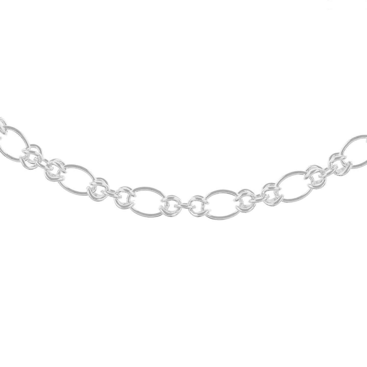 Sterling Silver Fancy Link Chain Necklace