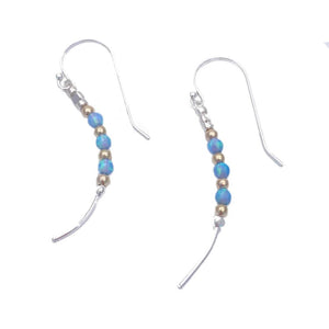 Sterling Silver Opalite and Gold Bead Drops