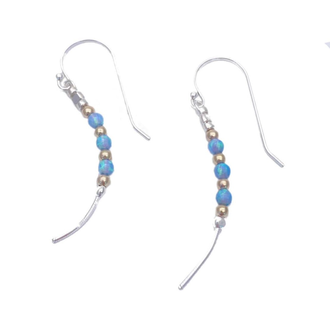 Sterling Silver Opalite and Gold Bead Drops