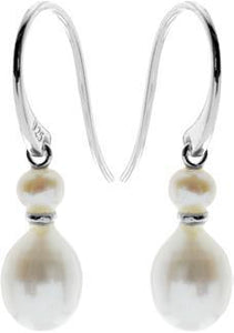 Sterling Silver Double Pearl Drops