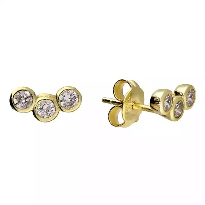 Gold Plated Cubic Zirconia Studs