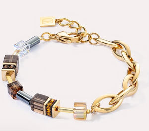 GeoCUBE® Chunky Chain Bracelet Gold-Brown