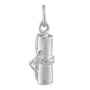 Sterling Silver Graduation Scroll Charm / Pendant