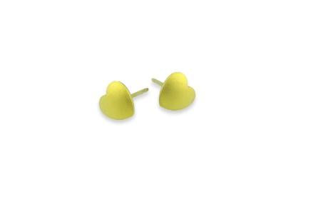 Yellow Titanium Heart Studs