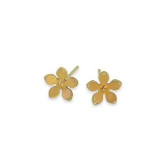 Titanium Tan Flower Studs