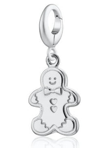 Sterling Silver Gingerbread Man Biscuit Charm