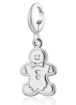 Sterling Silver Gingerbread Man Biscuit Charm