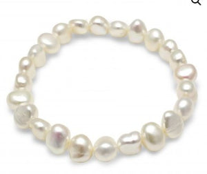 White Potato Pearl Elastic Bracelet