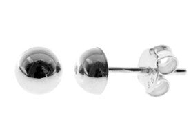 Sterling Silver Lara Medium Dome Studs 6mm Half Round Stud Earrings