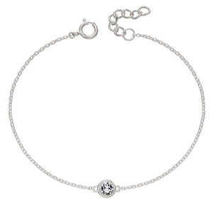 Sterling Silver April Birthstone Bracelet