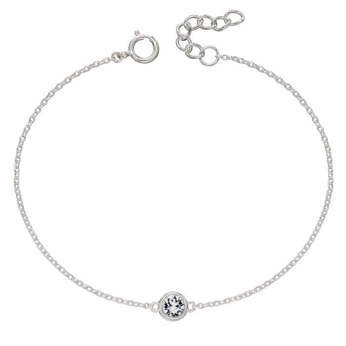Sterling Silver April Birthstone Bracelet