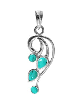 Lola turquoise swirl pendant and Chain