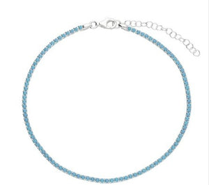 Sterling Silver & Turqoise Anklet