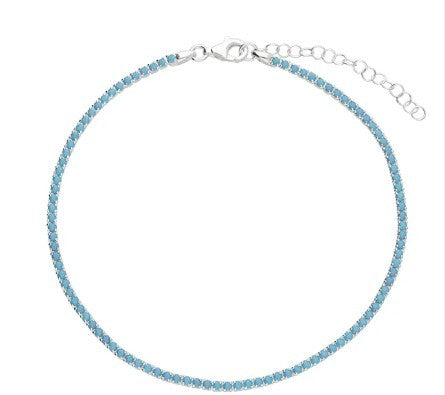 Sterling Silver & Turqoise Anklet