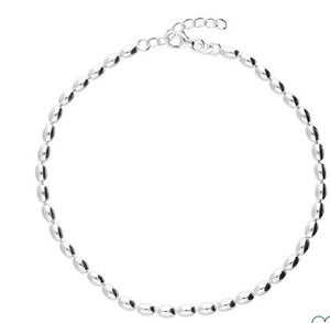 Sterling Silver Extender Large Seed Anklet
