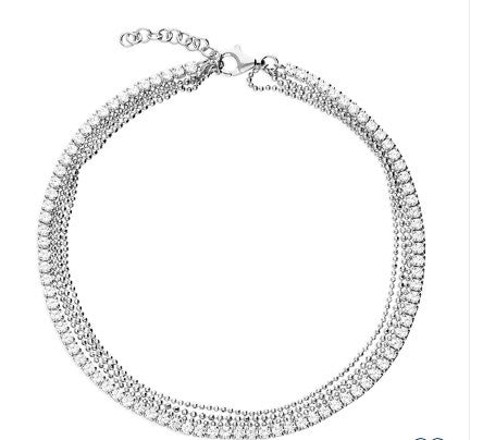 Sterling Silver White Cubic Zirconia Tennis Anklet