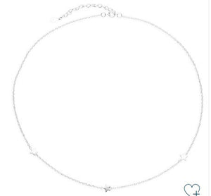 Sterling Silver Three Star Necklace