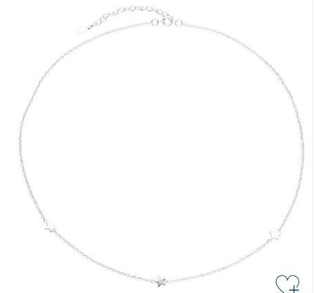 Sterling Silver Three Star Necklace