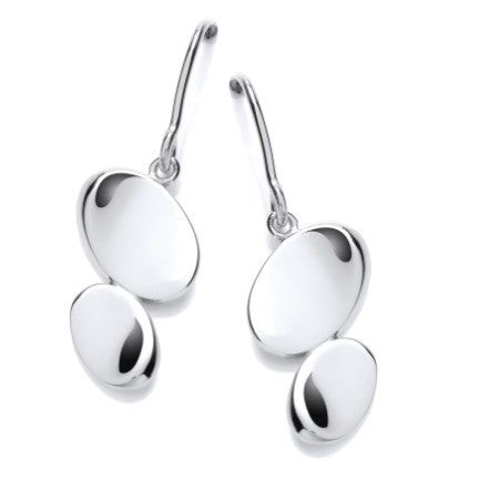 Silver Pebbles Drop Earrings