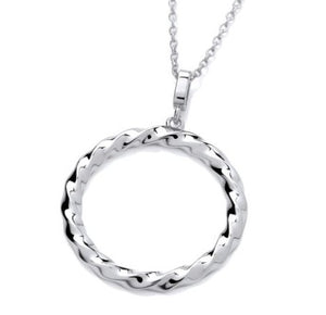 Silver Twist Ring Necklace