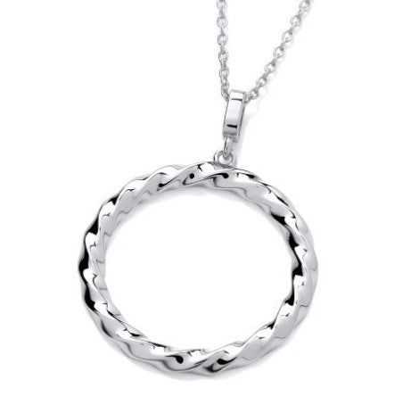 Silver Twist Ring Necklace
