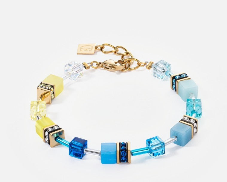 Coeur De Lion GeoCUBE® Iconic bracelet turquoise-yellow