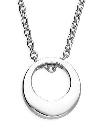 Sterling Silver Necklace And Open Inner Circle Pendant