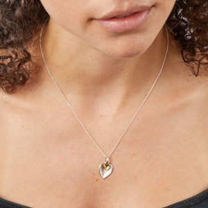 Sterling Silver Two-Tone Double Heart Pendant