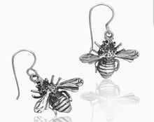 Load image into Gallery viewer, Sterling Silver Bumble Bee Drop  Earrings
