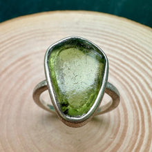 Load image into Gallery viewer, Handmade Silver Ring Set With Green Sea Glass
