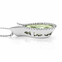 Load image into Gallery viewer, White Gold Lime Beryl &amp; Diamond Necklace
