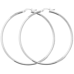 Sterling Silver 55mm Plain Hoops