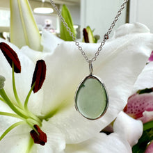 Load image into Gallery viewer, Handmade Green Sea Glass Pendant and Chain
