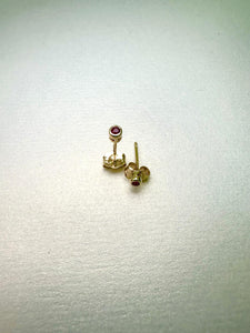 9ct Yellow Gold Ruby Studs