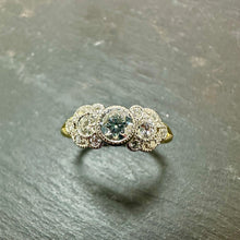 Load image into Gallery viewer, 18ct &amp; Platinum Lab Grown Diamond Milgrain Cluster Ring
