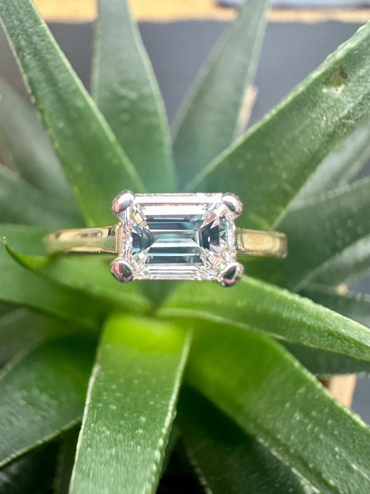 Preloved 18ct & Platinum 1ct Emerald Cut Diamond Ring