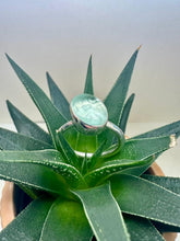 Load image into Gallery viewer, Sterling Silver Green Sea Glass Ring With Heart Detail
