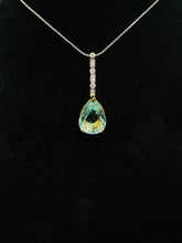 Load image into Gallery viewer, 18ct Gold Aquamarine and Diamond Pendant
