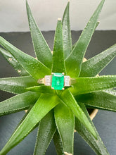 Load image into Gallery viewer, Preloved 18ct Yellow Gold Emerald and Diamond Ring
