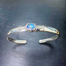 Load image into Gallery viewer, Handmade Sterling Silver Bangle With Opal

