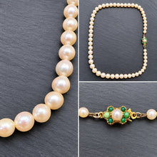Load image into Gallery viewer, Preloved 9ct Gold Graduated Cultured Pearl Necklace, 4-8mm
