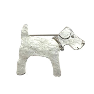 Sterling Silver Terrier Brooch