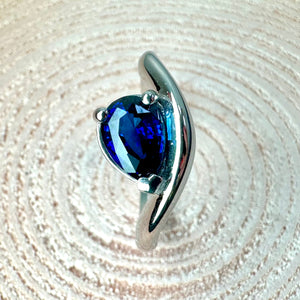 Platinum 1.22ct Pear Shaped Sapphire Ring