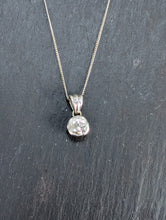 Load image into Gallery viewer, Preloved 18ct White Gold Diamond Rubover Pendant 0.46ct
