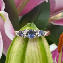 Load image into Gallery viewer, Preloved 9ct Yellow Gold Sapphire &amp; Diamond Ring
