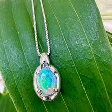 Load image into Gallery viewer, Preloved Platinum Opal &amp; Diamond Pendant
