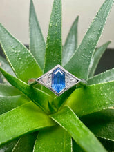 Load image into Gallery viewer, Platinum Lozenge Sapphire &amp; Diamond Ring
