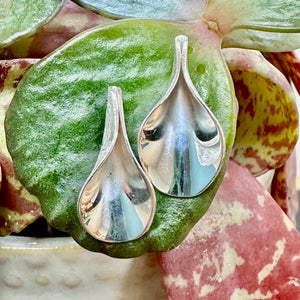 Sterling Silver Polished & Frosted Folded Tulip Studs Chris Lewis