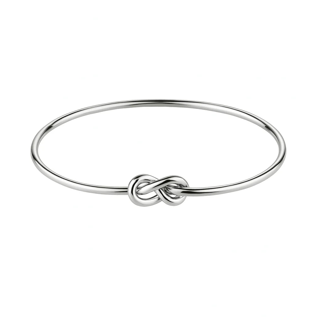 Sterling Silver Double Knot Bangle