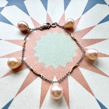 Load image into Gallery viewer, 18ct White &amp; Rose Gold Pearl Bracelet
